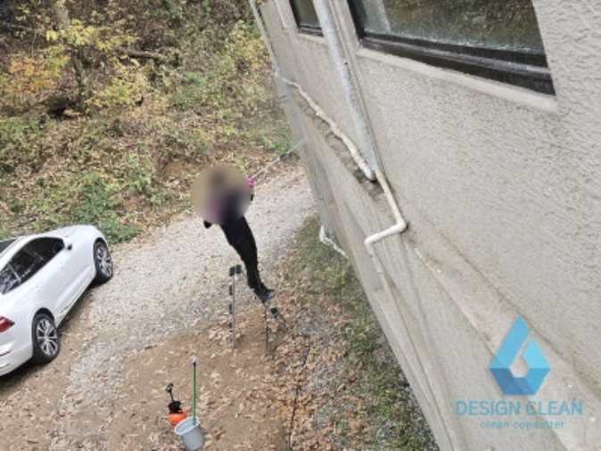 안양 외벽청소, 카페 건물 이끼 제거 고압세척으로 외관 복원 — 디자인클린